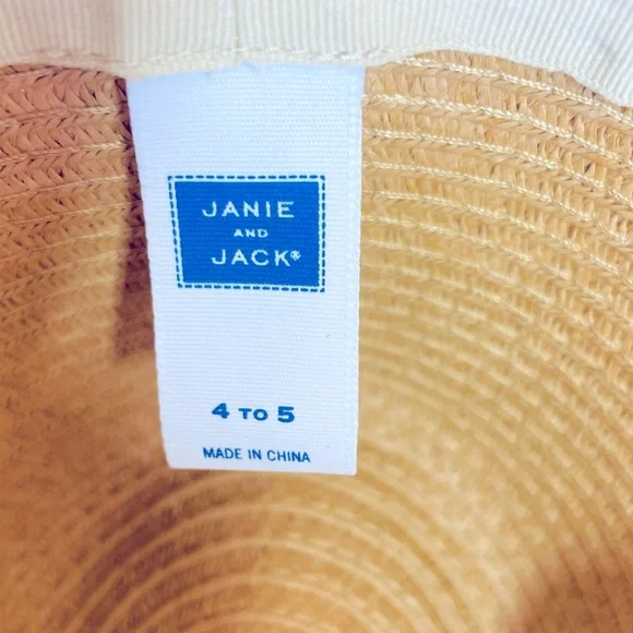 Janie and Jack Straw Fedora Hat size 4-5 ☀️spring summer - Picture 9 of 12